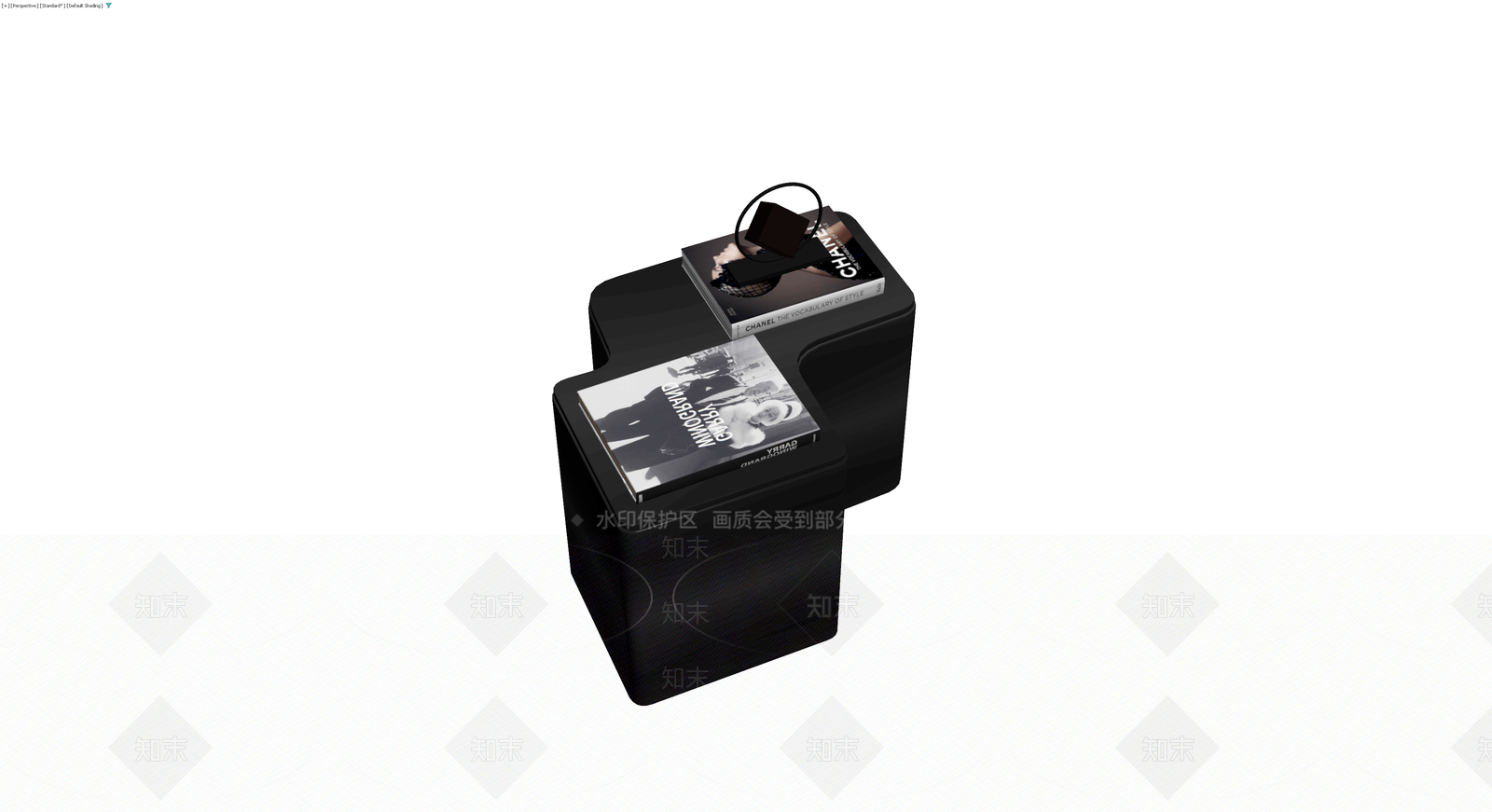 黑色组合边几带摆件3D模型下载【ID:1230330061】