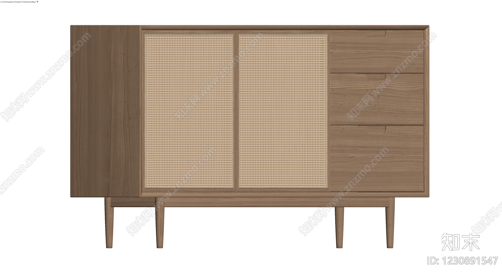 藤编门板储物柜3D模型下载【ID:1230891547】