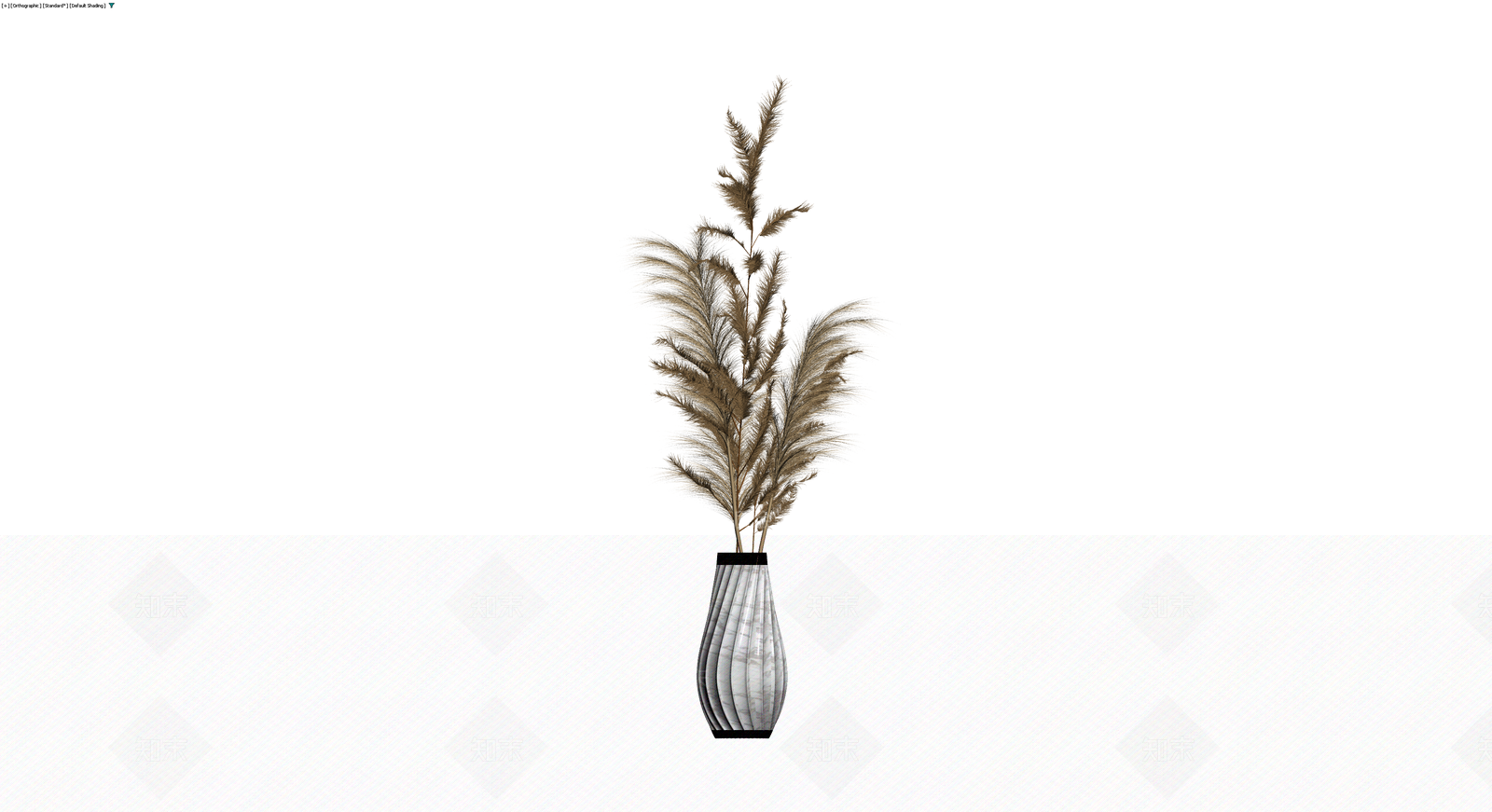 大理石纹干花盆栽3D模型下载【ID:1229678479】