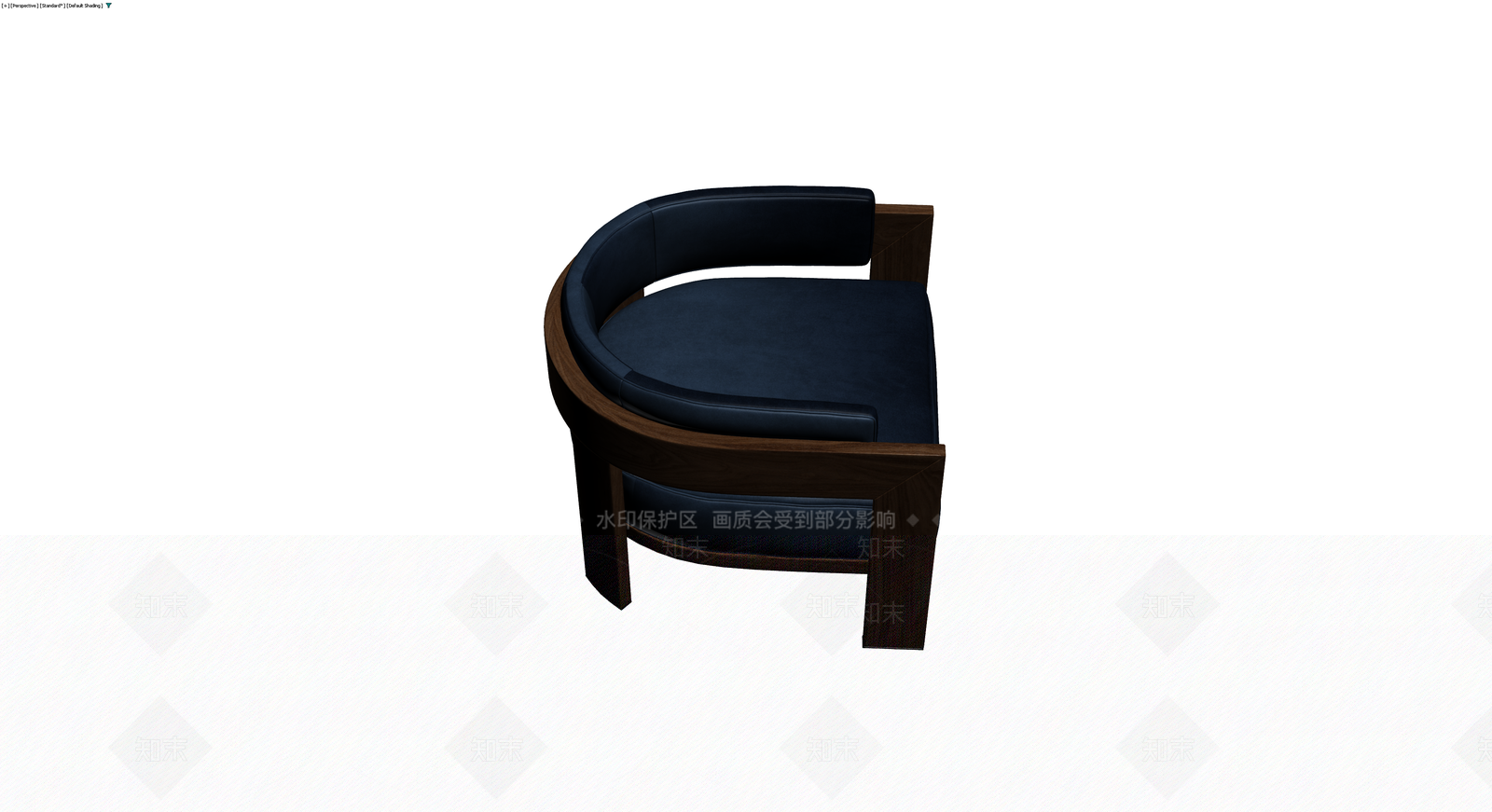 深色木质弧形扶手椅3D模型下载【ID:1229922530】