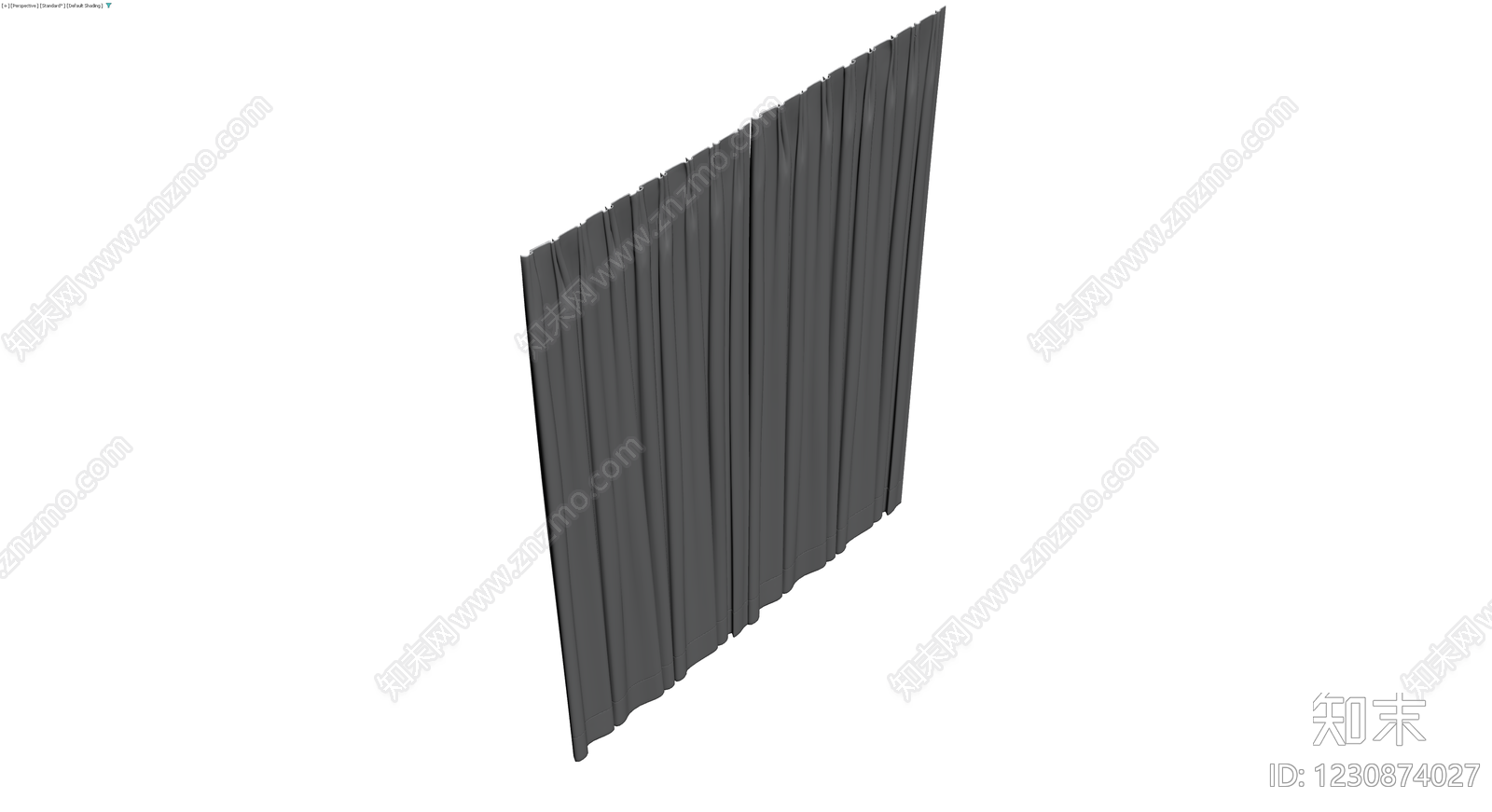 垂褶布艺窗帘模型3D模型下载【ID:1230874027】
