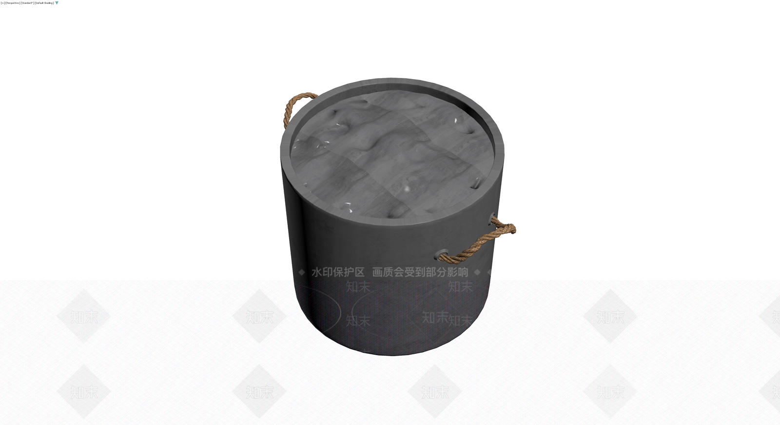 灰色圆柱形提桶3D模型下载【ID:1230381102】