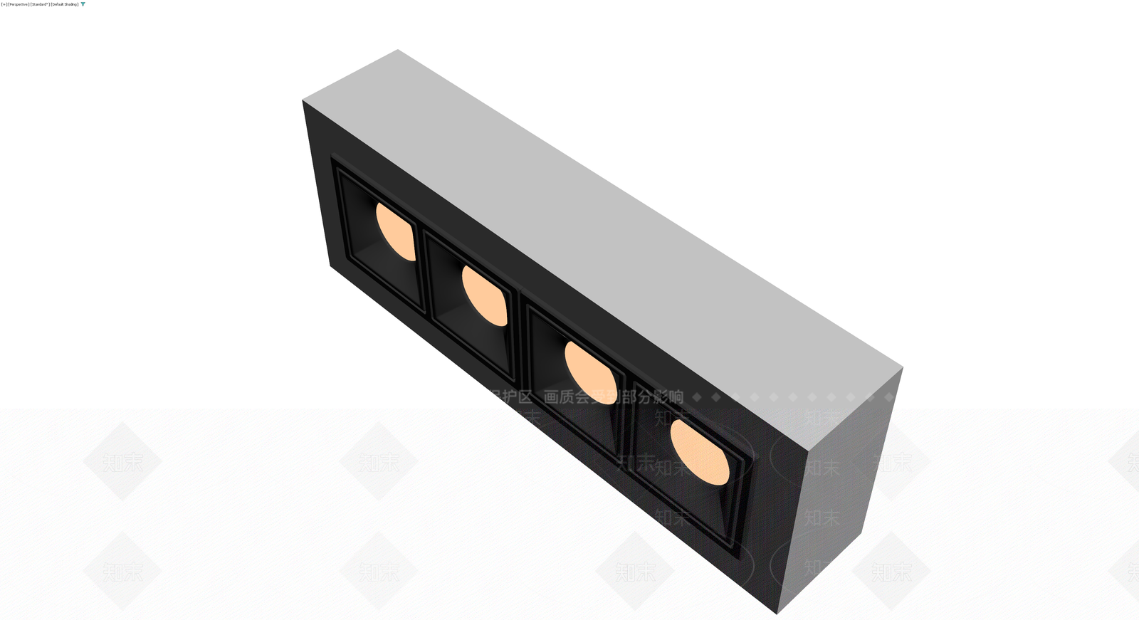 四头嵌入式线性射灯3D模型下载【ID:1230597966】