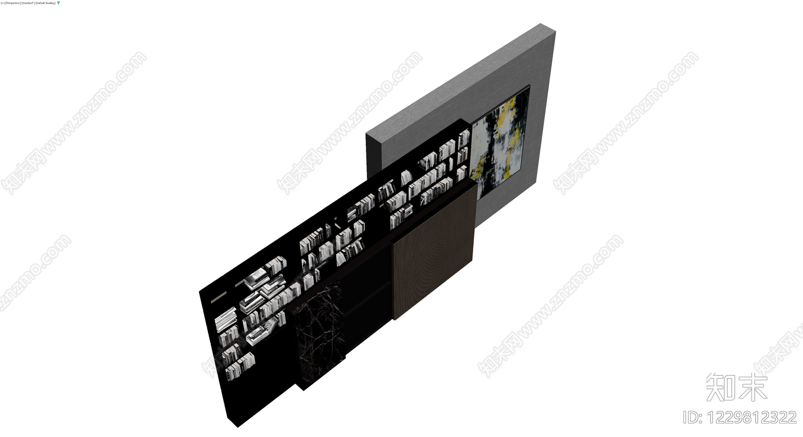 现代风格组合书柜模型3D模型下载【ID:1229812322】