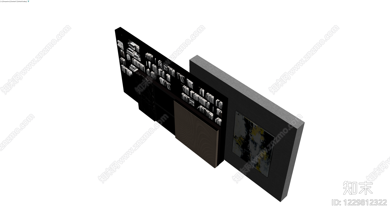 现代风格组合书柜模型3D模型下载【ID:1229812322】
