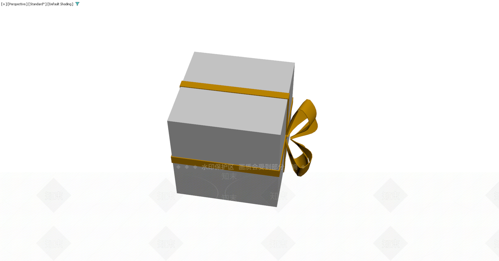 灰色礼品盒配金色丝带3D模型下载【ID:1229592150】