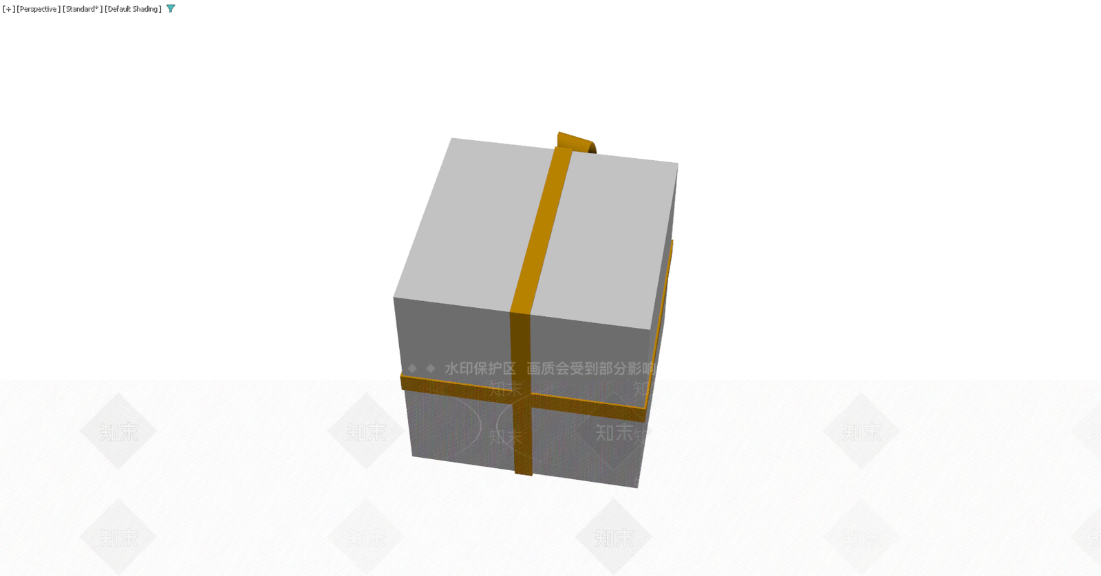 灰色礼品盒配金色丝带3D模型下载【ID:1229592150】