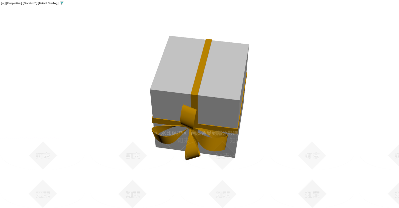 灰色礼品盒配金色丝带3D模型下载【ID:1229592150】