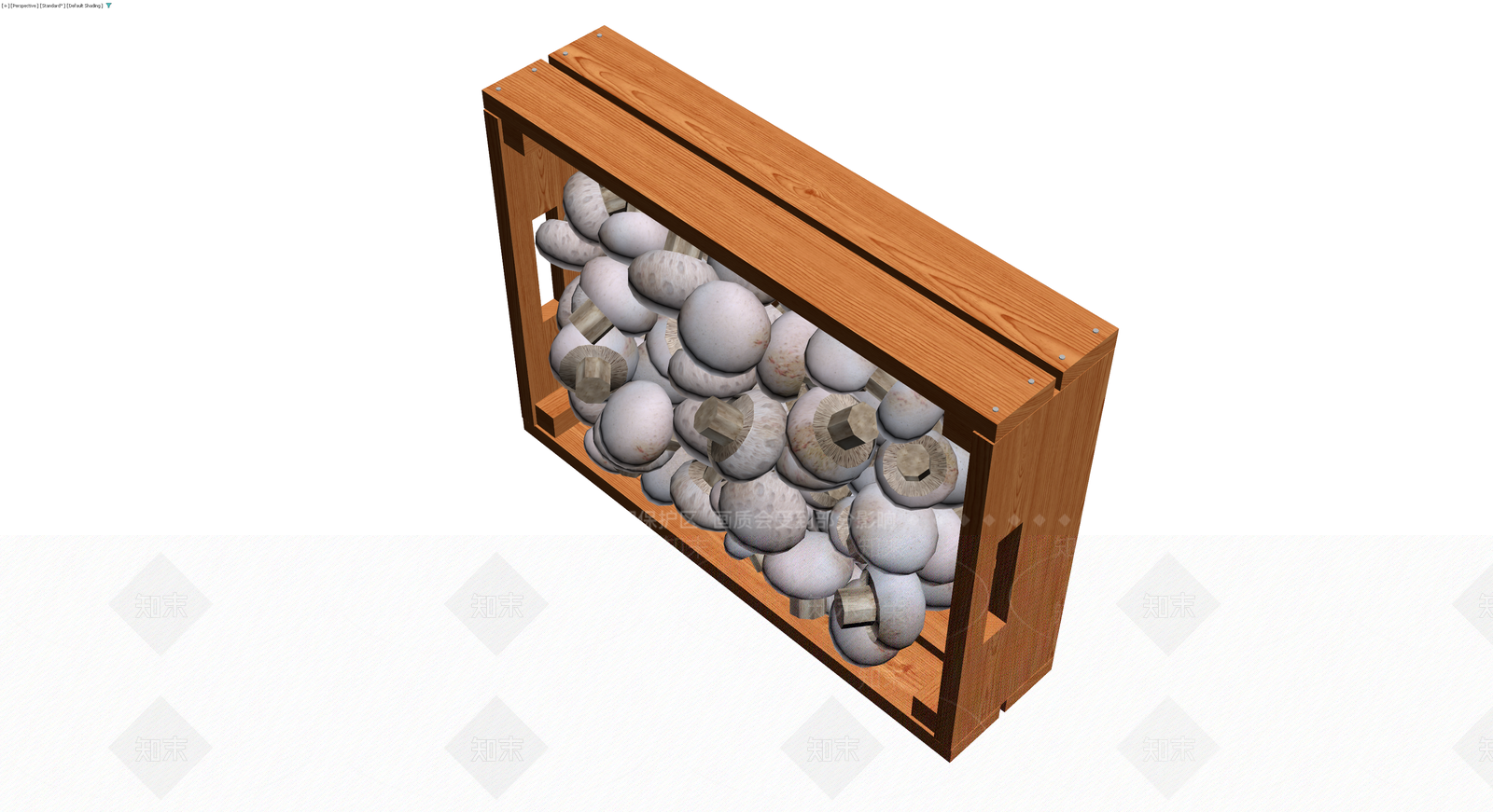 装满蘑菇的木箱3D模型下载【ID:1230697428】