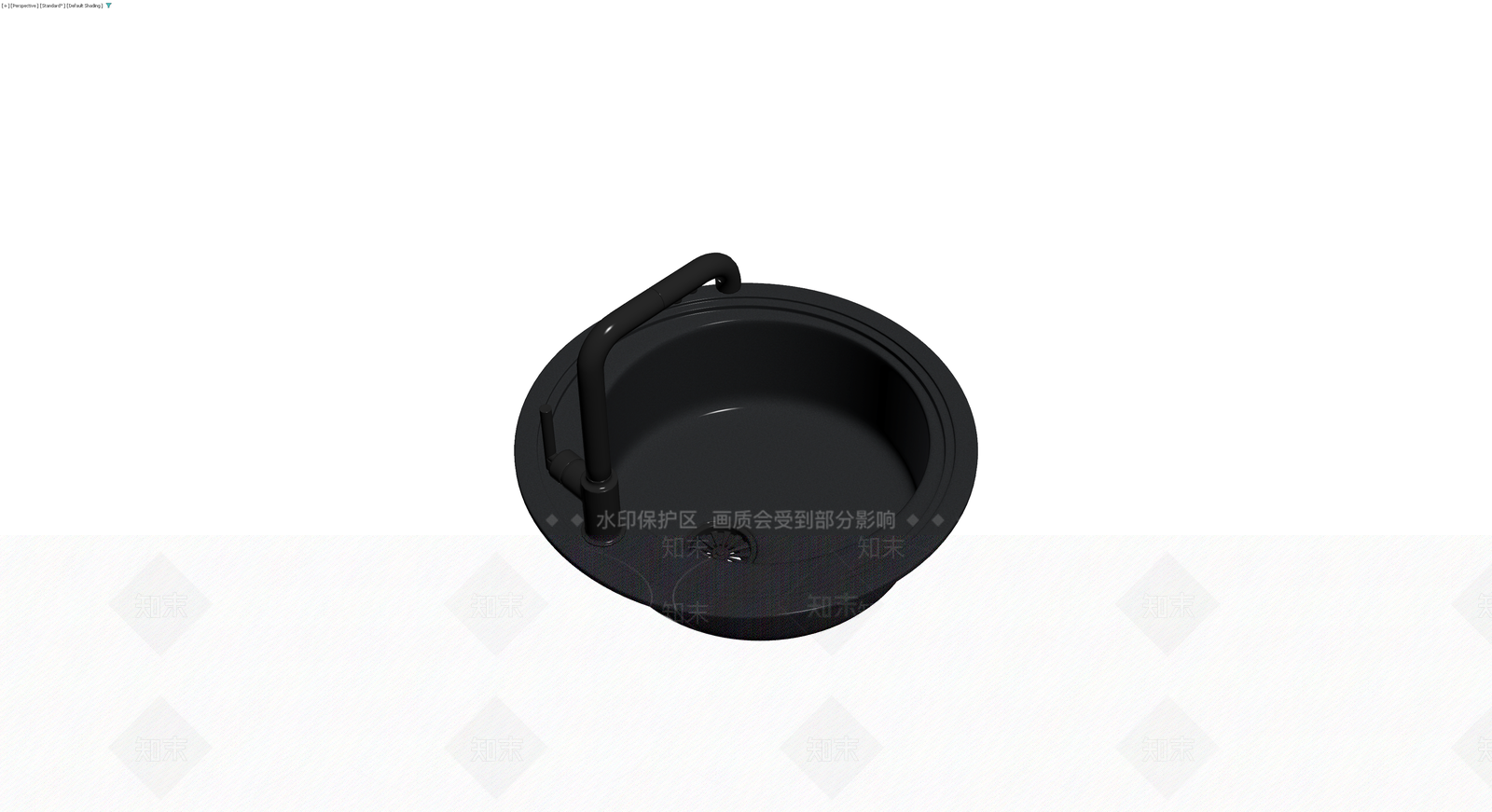 黑色圆形水槽龙头组件3D模型下载【ID:1230127987】