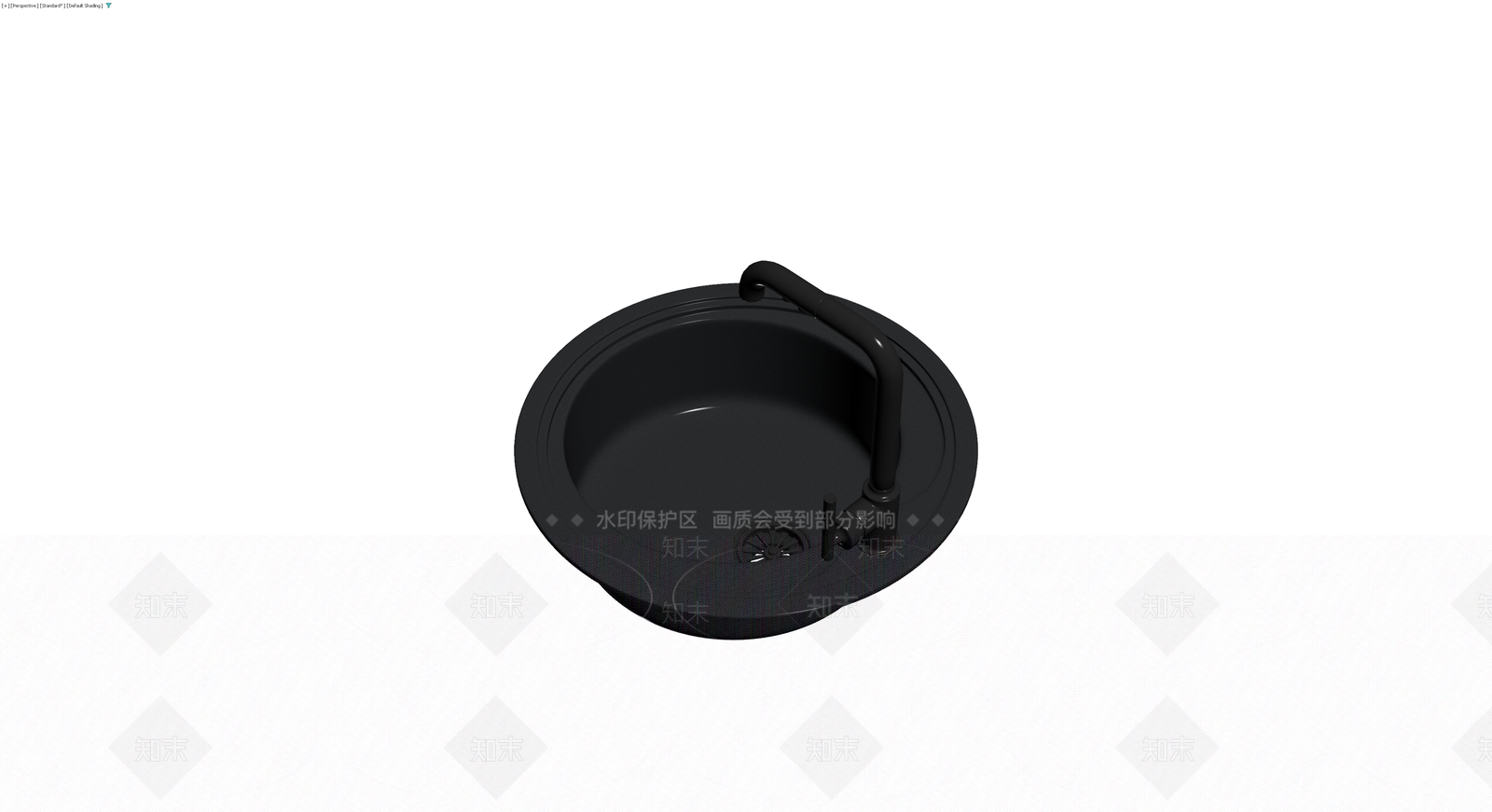 黑色圆形水槽龙头组件3D模型下载【ID:1230127987】