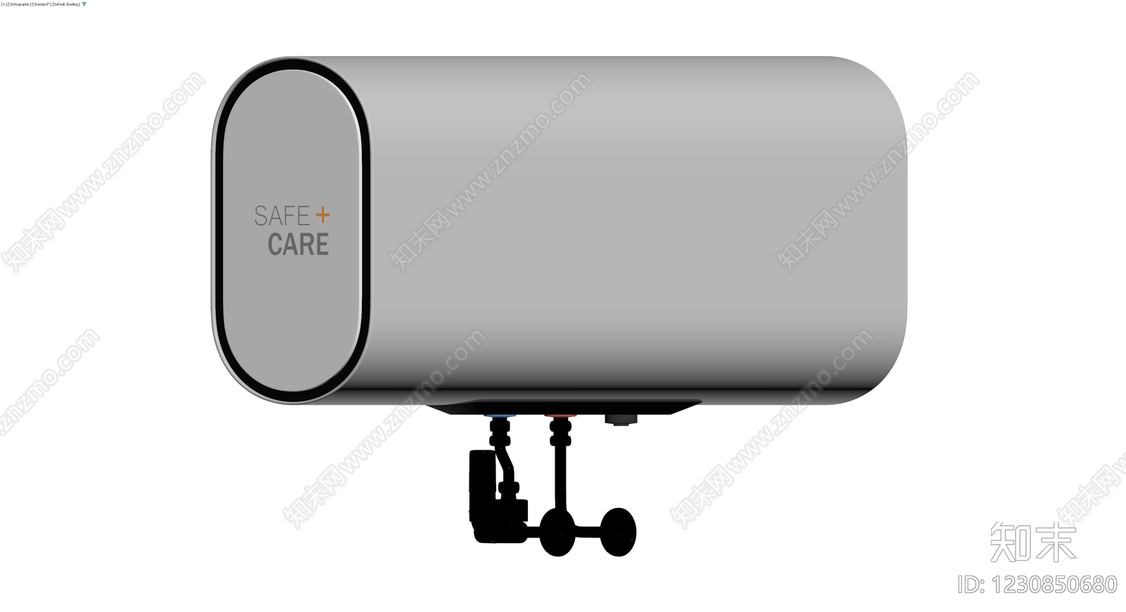 美的电热水器（含管路）3D模型下载【ID:1230850680】