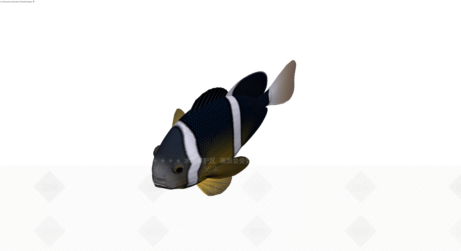 黑白条纹观赏鱼模型3D模型下载【ID:1229683636】