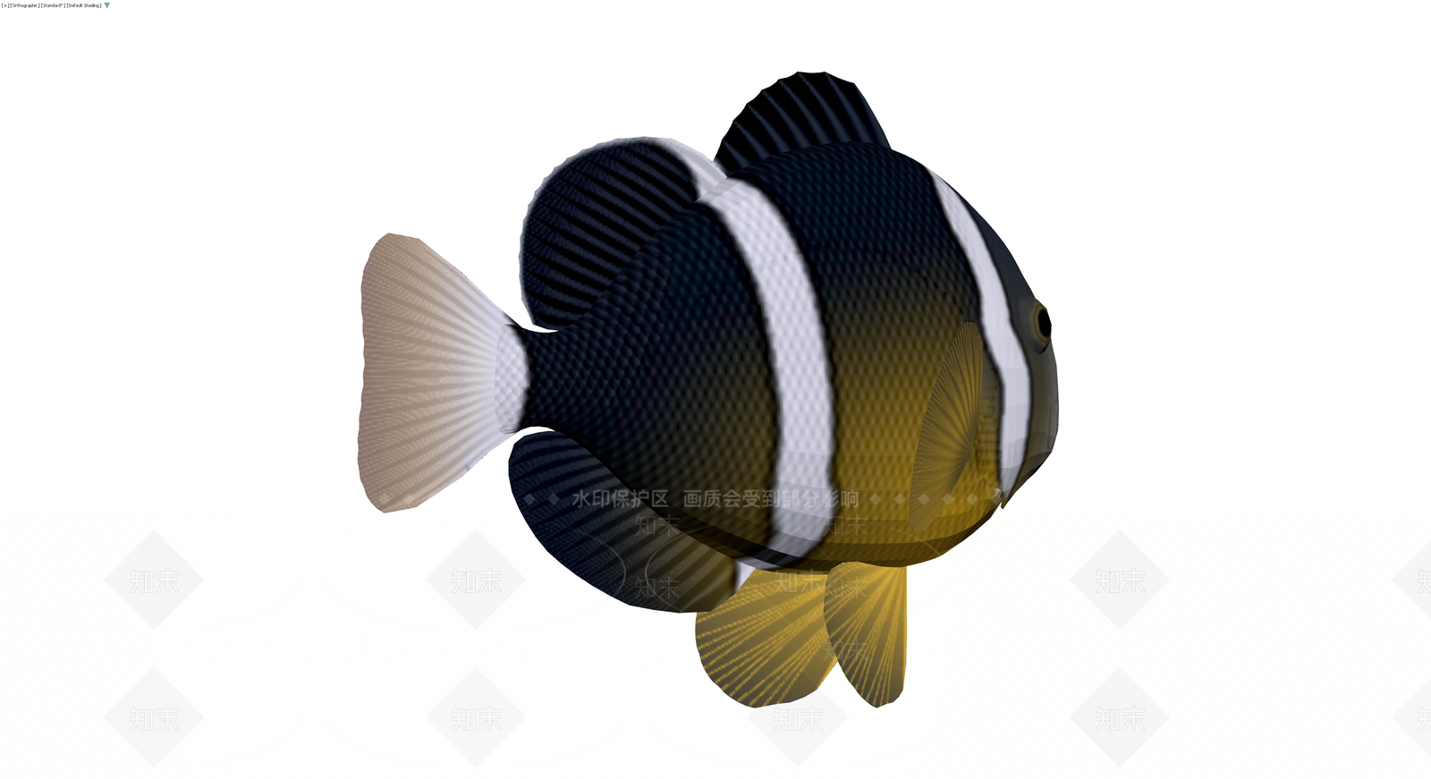 黑白条纹观赏鱼模型3D模型下载【ID:1229683636】