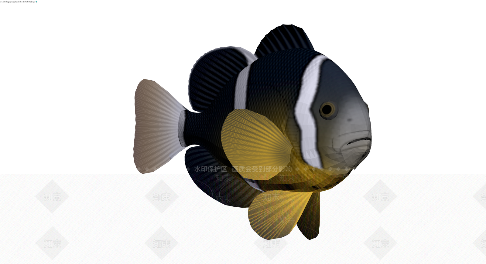 黑白条纹观赏鱼模型3D模型下载【ID:1229683636】