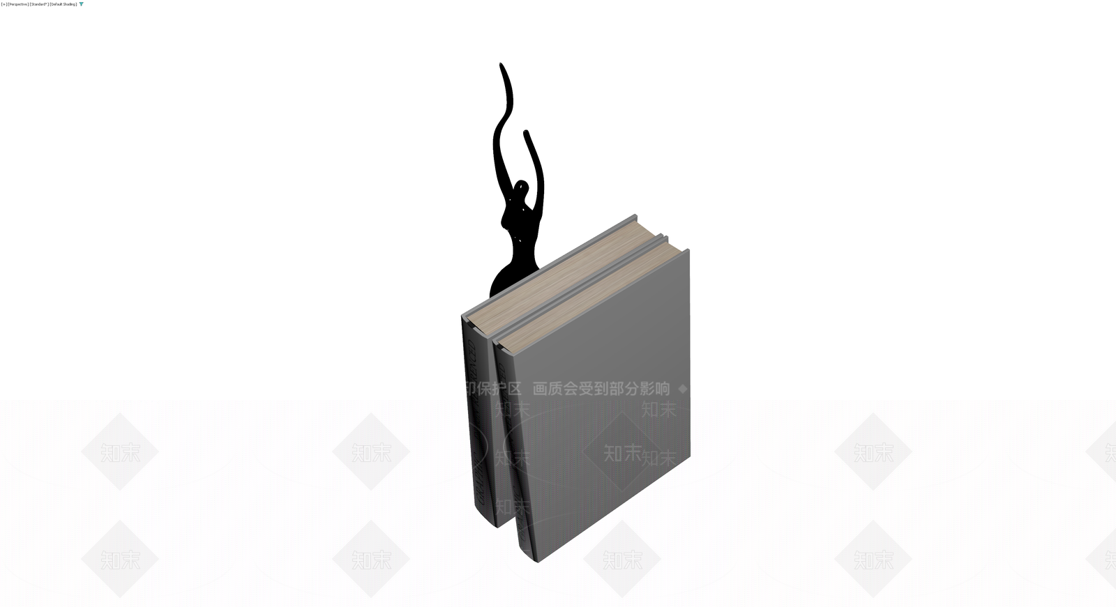 女性雕塑与书籍组合3D模型下载【ID:1229600600】