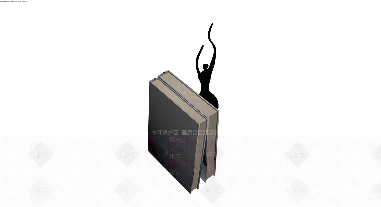 女性雕塑与书籍组合3D模型下载【ID:1229600600】