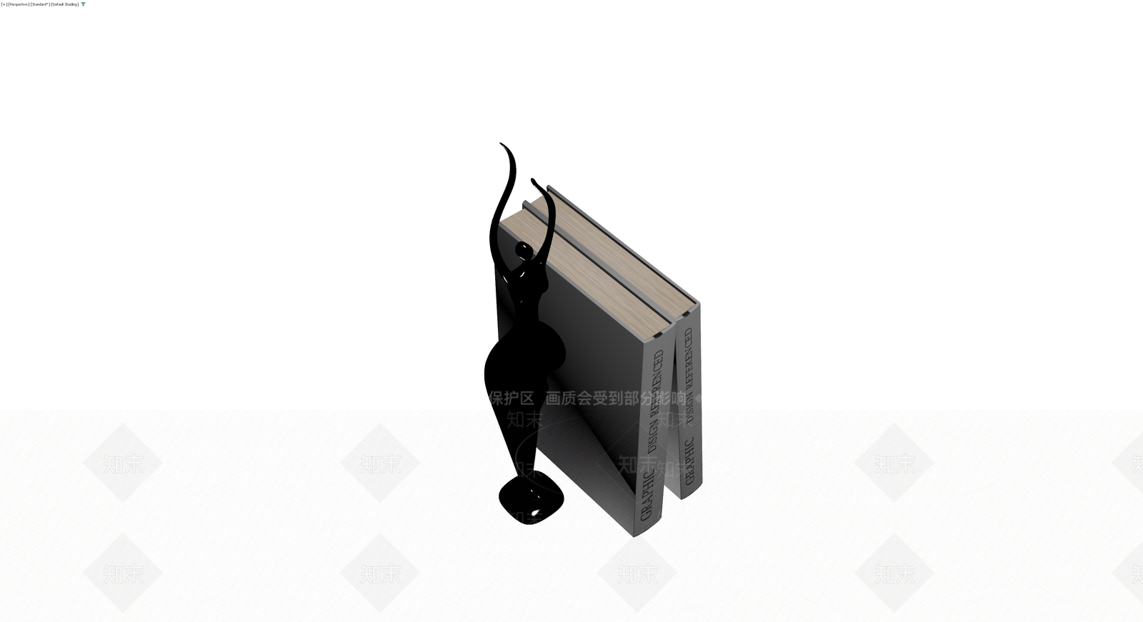 女性雕塑与书籍组合3D模型下载【ID:1229600600】