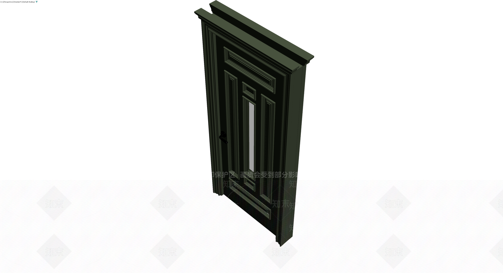 深绿色带玻璃装饰门3D模型下载【ID:1229864860】
