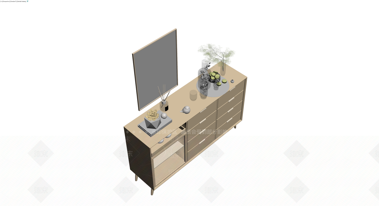 米色组合斗柜模型3D模型下载【ID:1229687862】