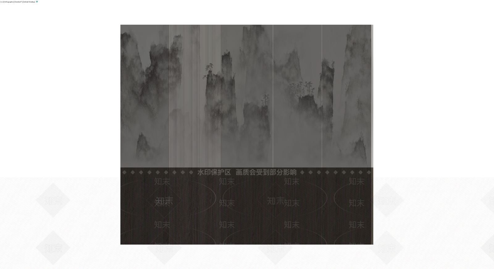 山水风格装饰隔断3D模型下载【ID:1230575461】