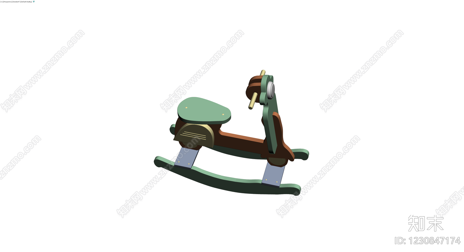 木质摇摆摩托车3D模型下载【ID:1230847174】