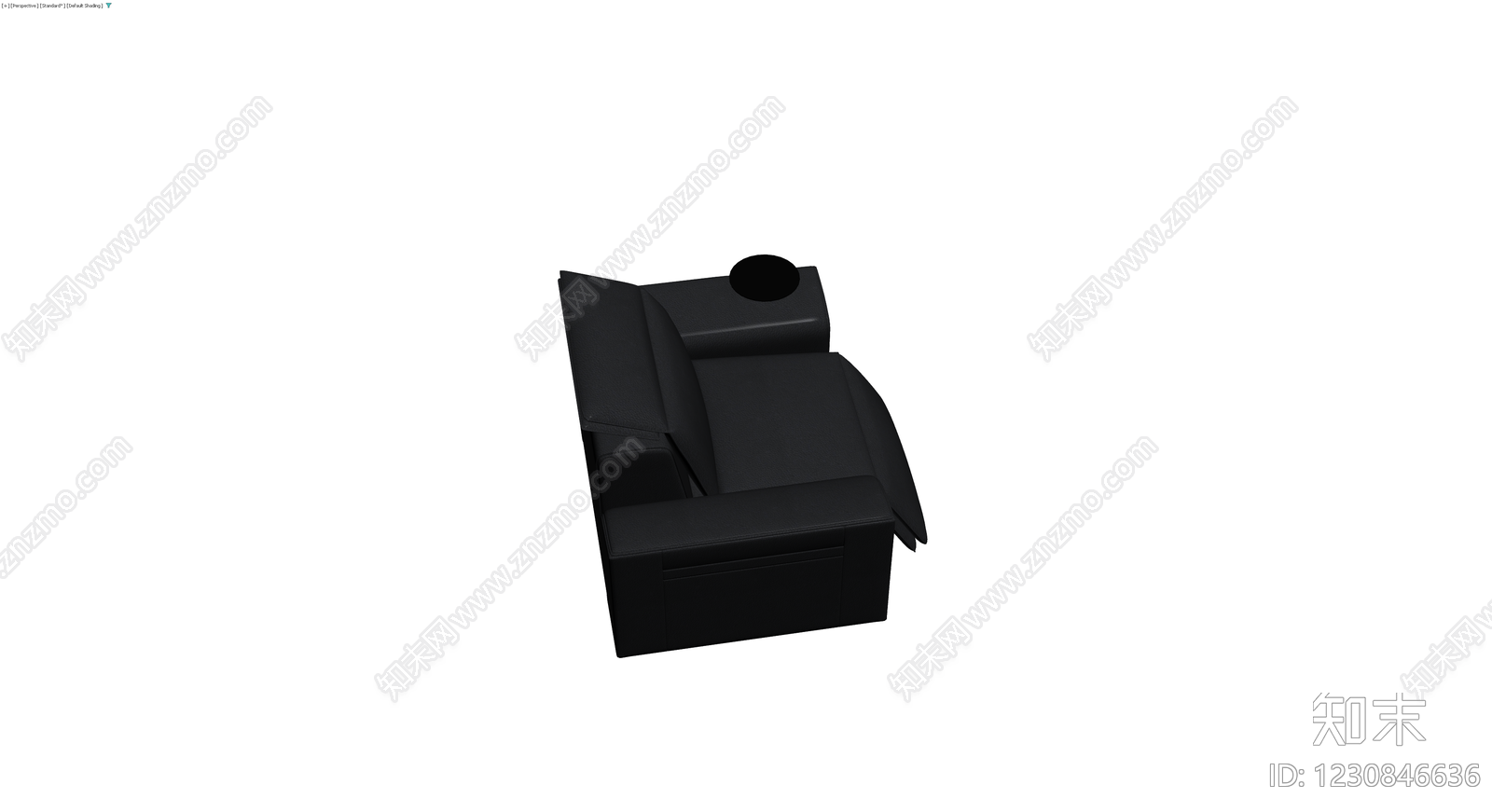黑色皮质单人沙发3D模型下载【ID:1230846636】