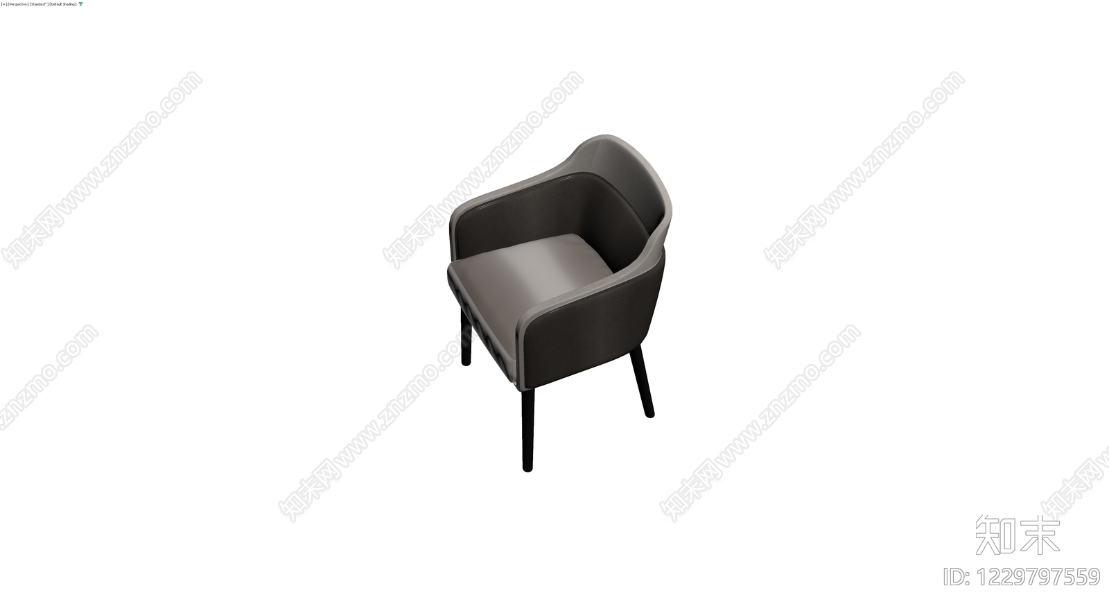 现代双色软包餐椅3D模型下载【ID:1229797559】