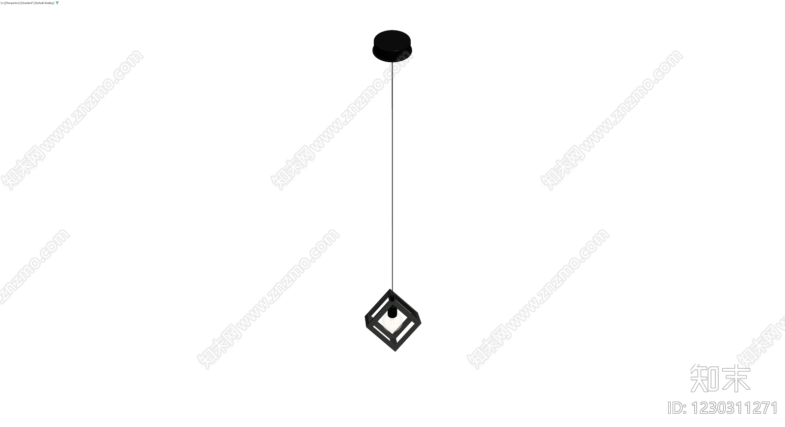 黑色方框吊灯3D模型下载【ID:1230311271】