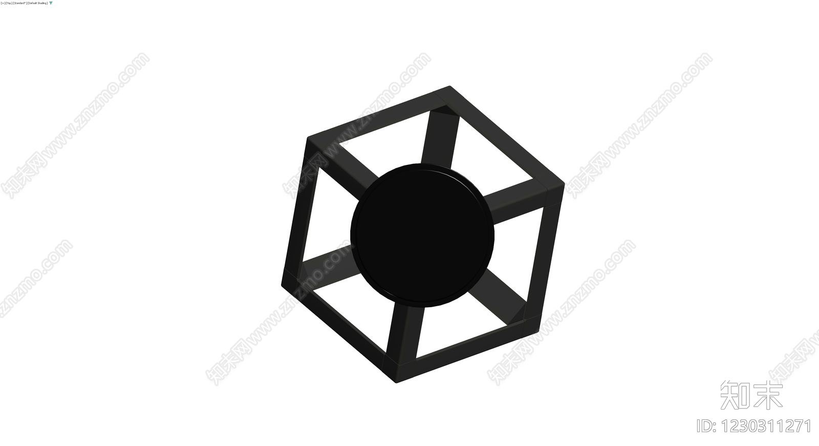 黑色方框吊灯3D模型下载【ID:1230311271】
