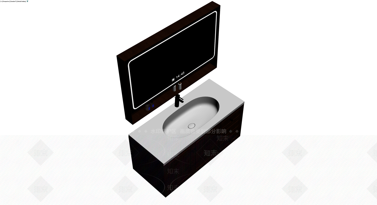 现代浴室柜洗手台组合3D模型下载【ID:1230417924】