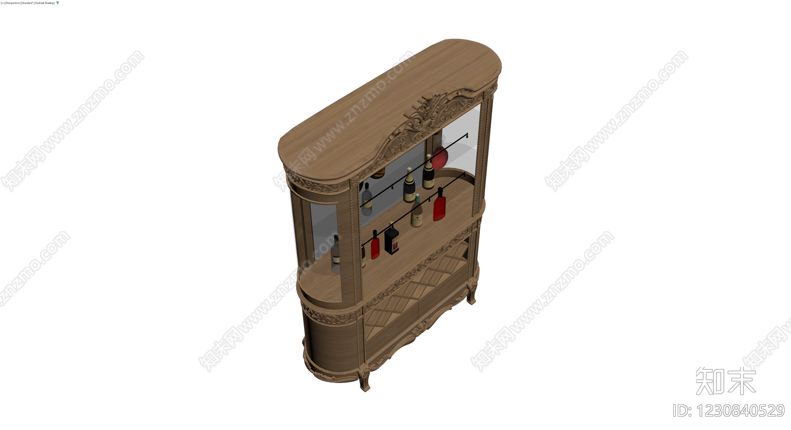 欧式雕花酒柜模型3D模型下载【ID:1230840529】