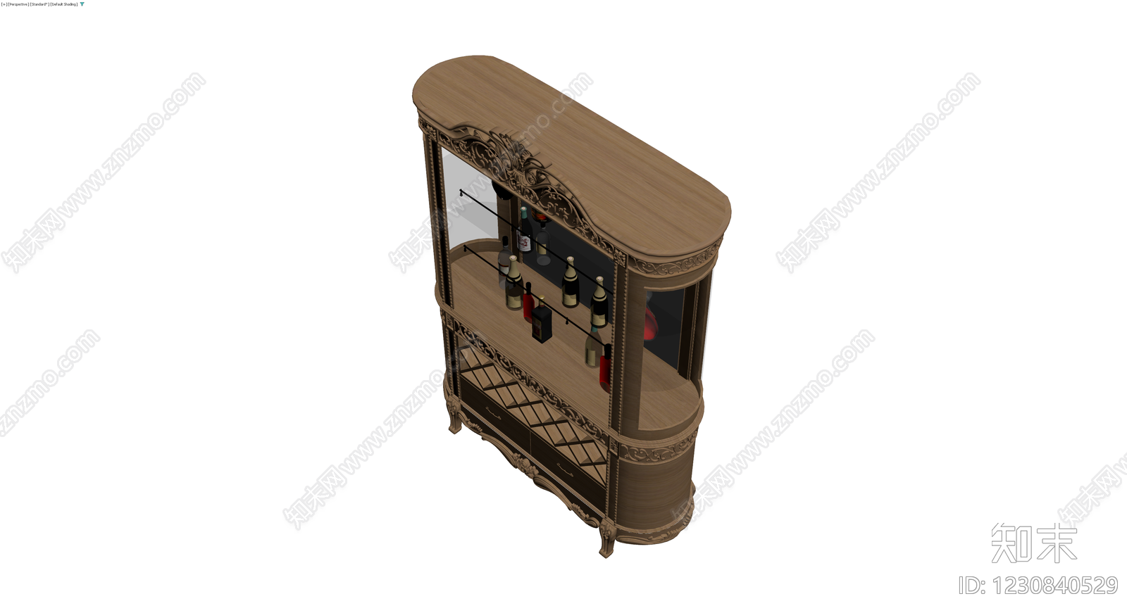 欧式雕花酒柜模型3D模型下载【ID:1230840529】