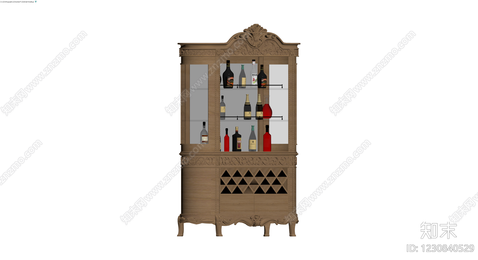 欧式雕花酒柜模型3D模型下载【ID:1230840529】