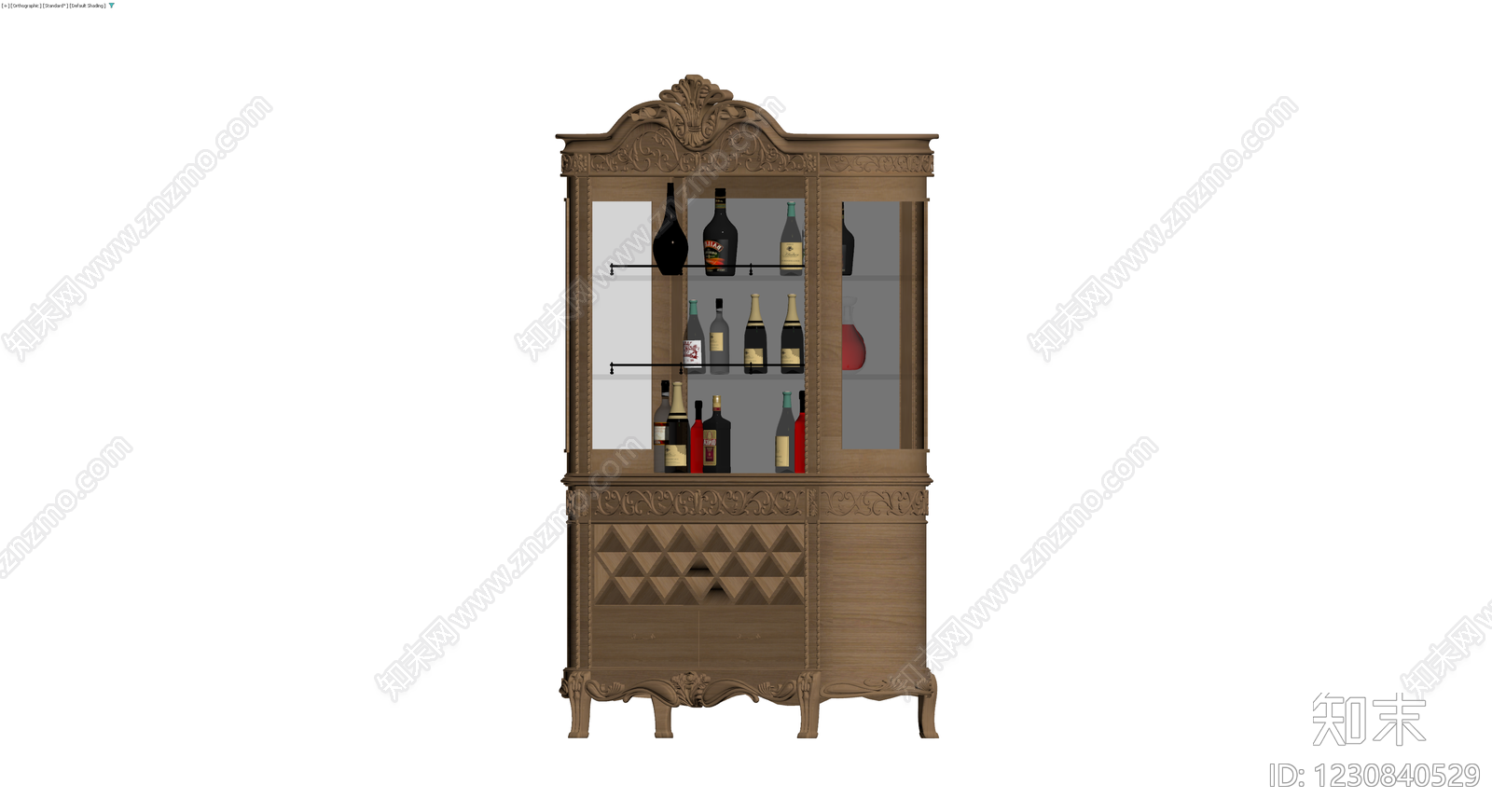 欧式雕花酒柜模型3D模型下载【ID:1230840529】