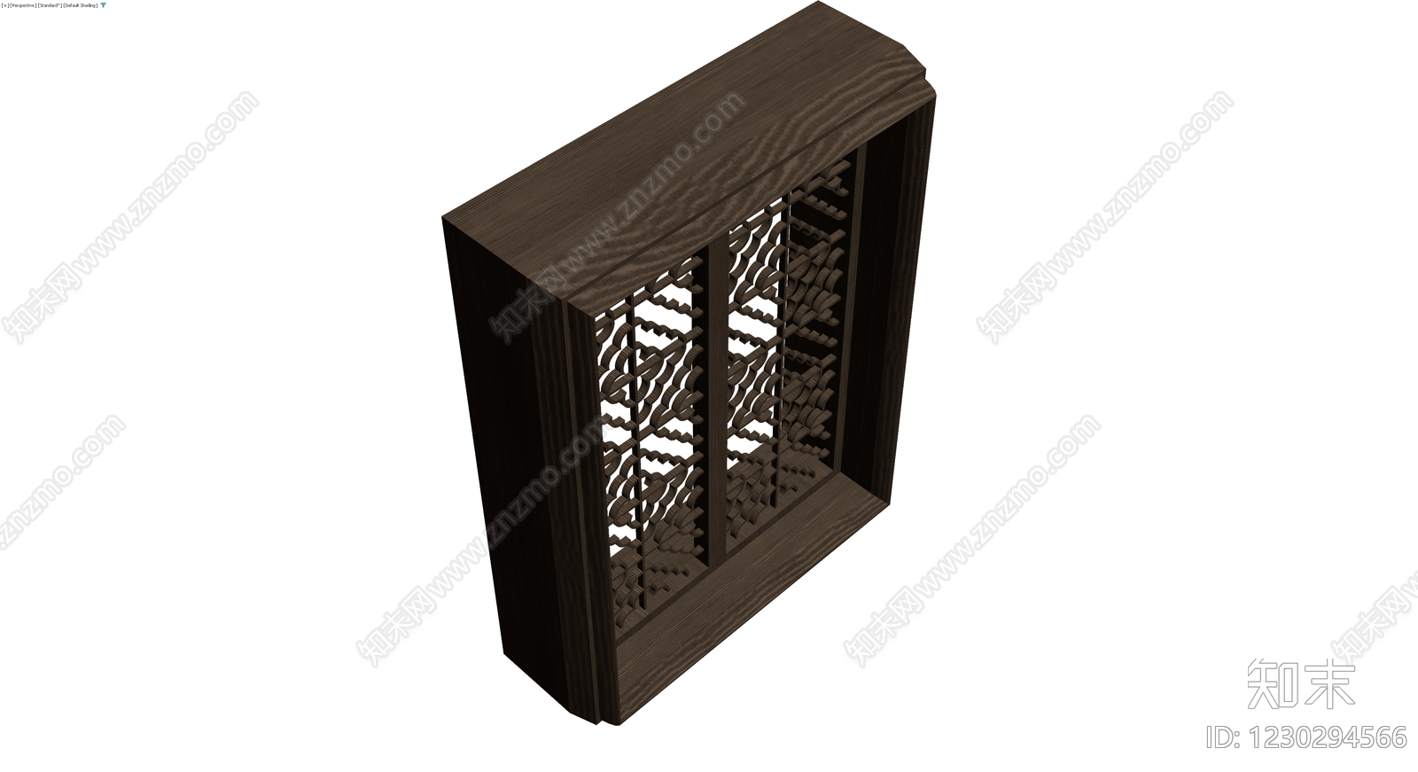 深色镂空雕花柜体3D模型下载【ID:1230294566】