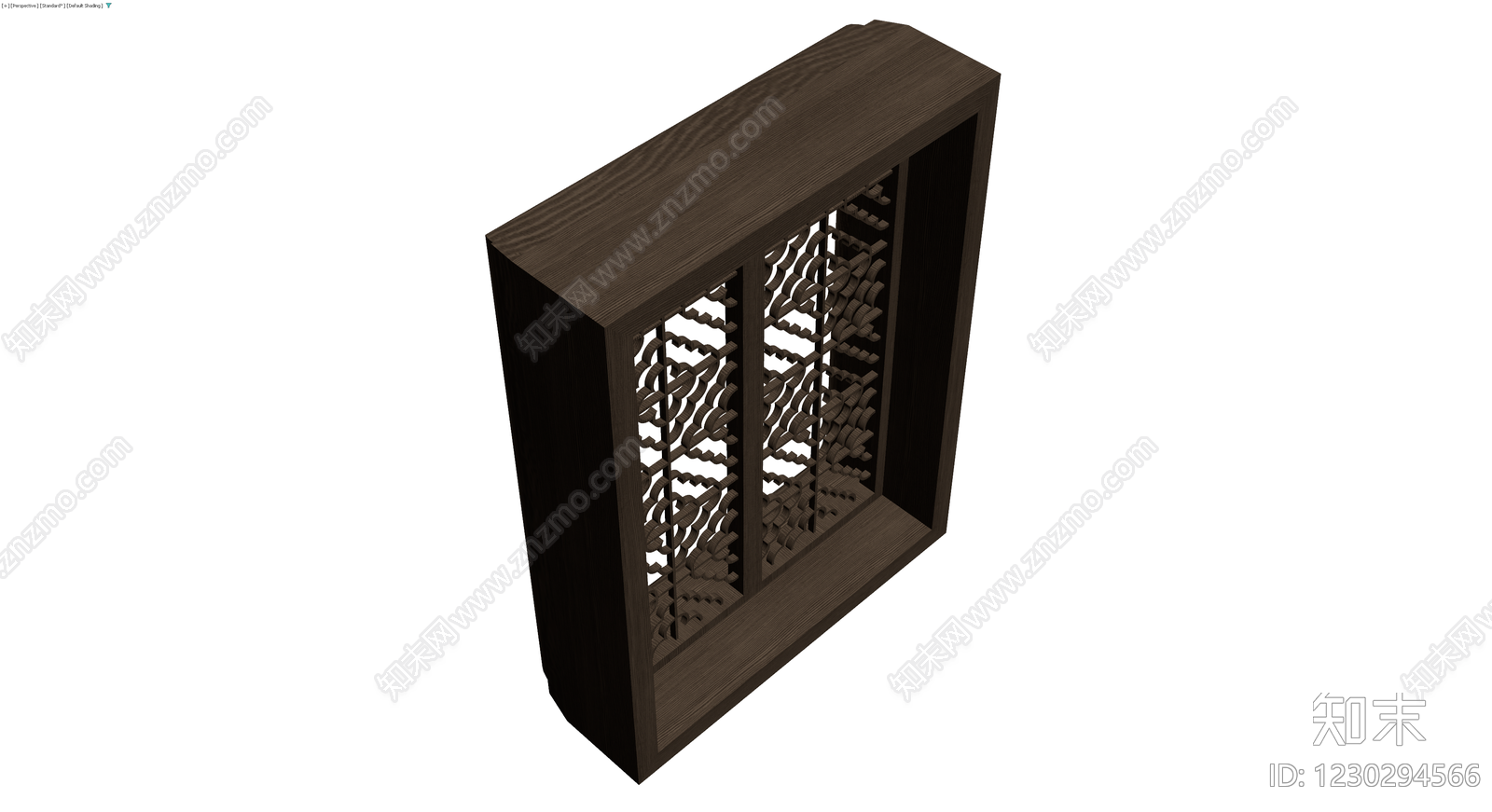 深色镂空雕花柜体3D模型下载【ID:1230294566】