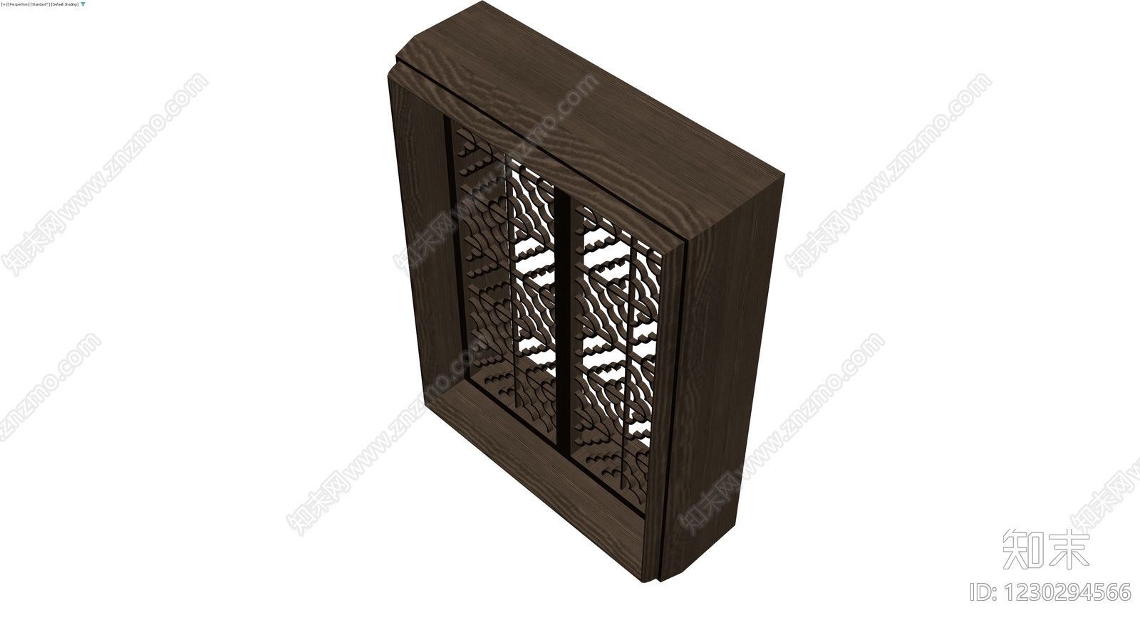 深色镂空雕花柜体3D模型下载【ID:1230294566】