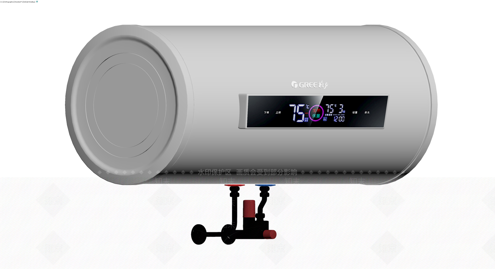 格力圆柱形电热水器3D模型下载【ID:1230657271】