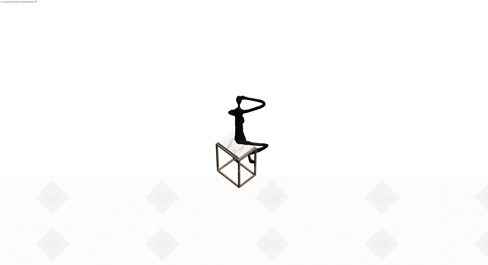 黑色抽象人物雕塑3D模型下载【ID:1230713520】