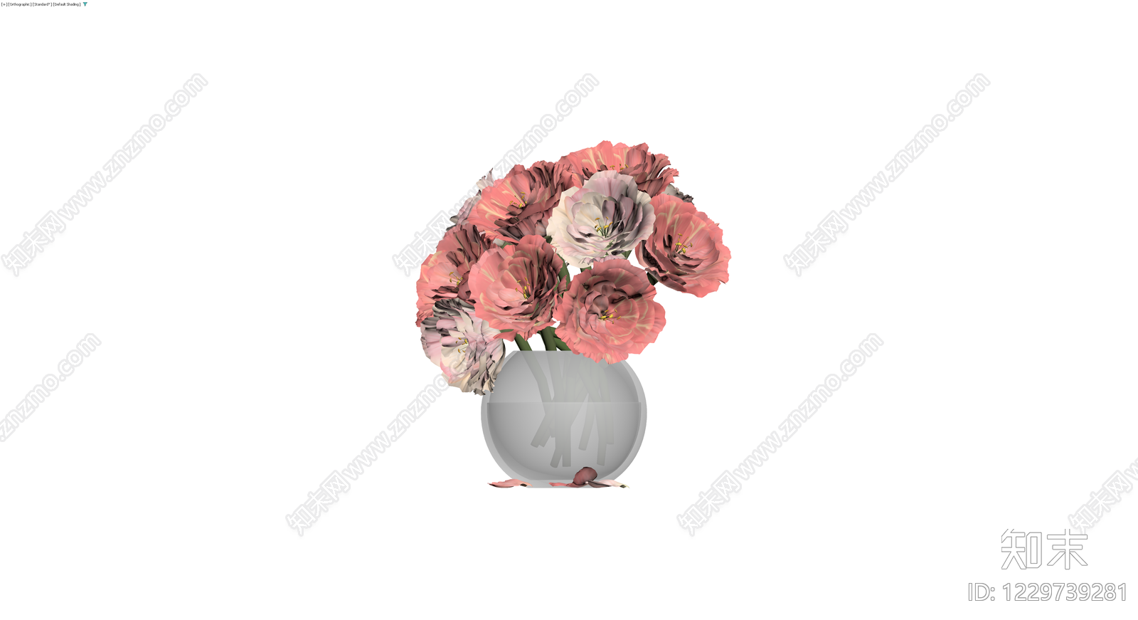 花瓶插花卉组合3D模型下载【ID:1229739281】