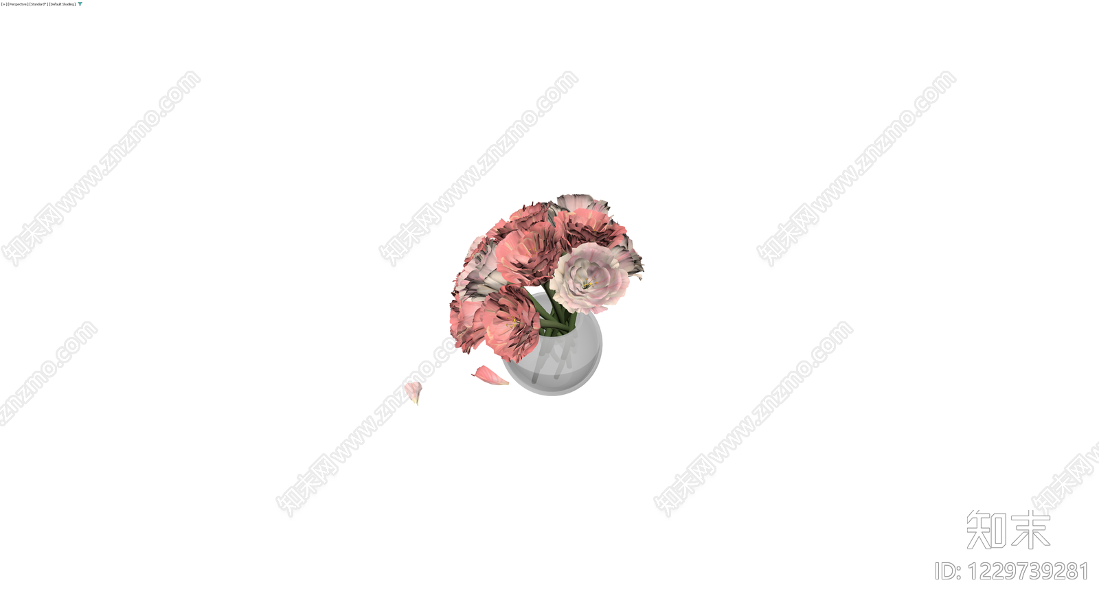 花瓶插花卉组合3D模型下载【ID:1229739281】