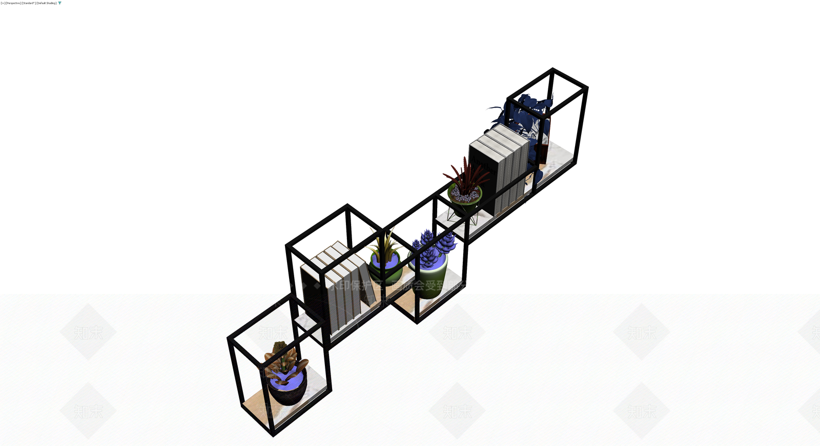 黑色金属置物架组合3D模型下载【ID:1229637452】