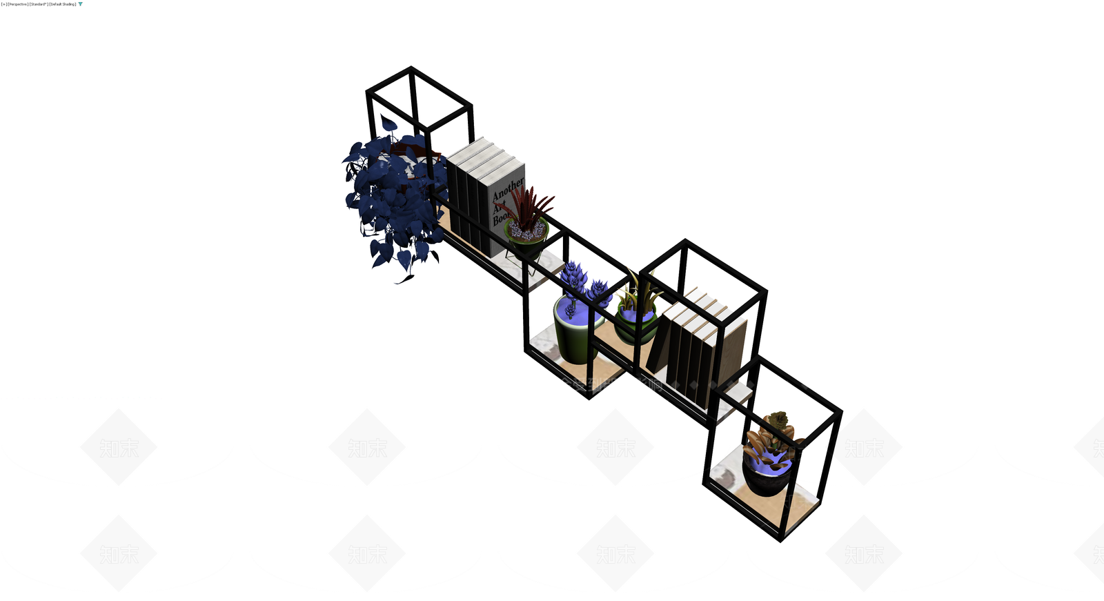 黑色金属置物架组合3D模型下载【ID:1229637452】
