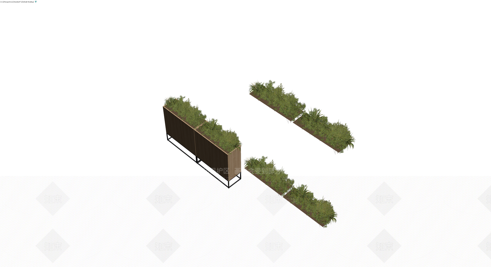 木质绿植隔断柜3D模型下载【ID:1229942598】
