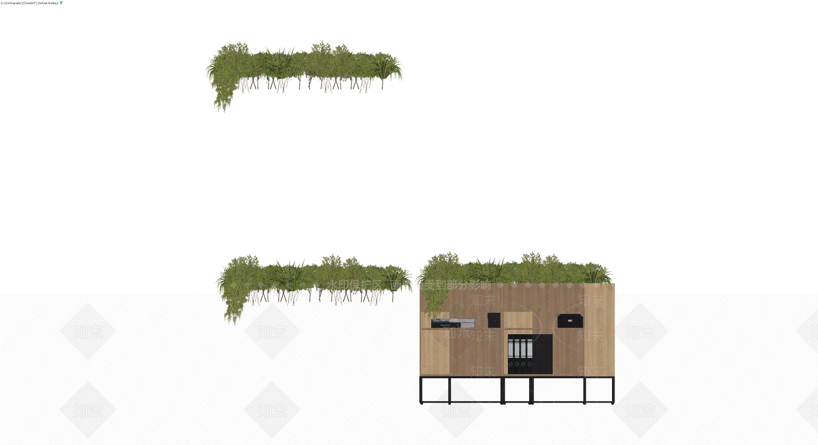 木质绿植隔断柜3D模型下载【ID:1229942598】