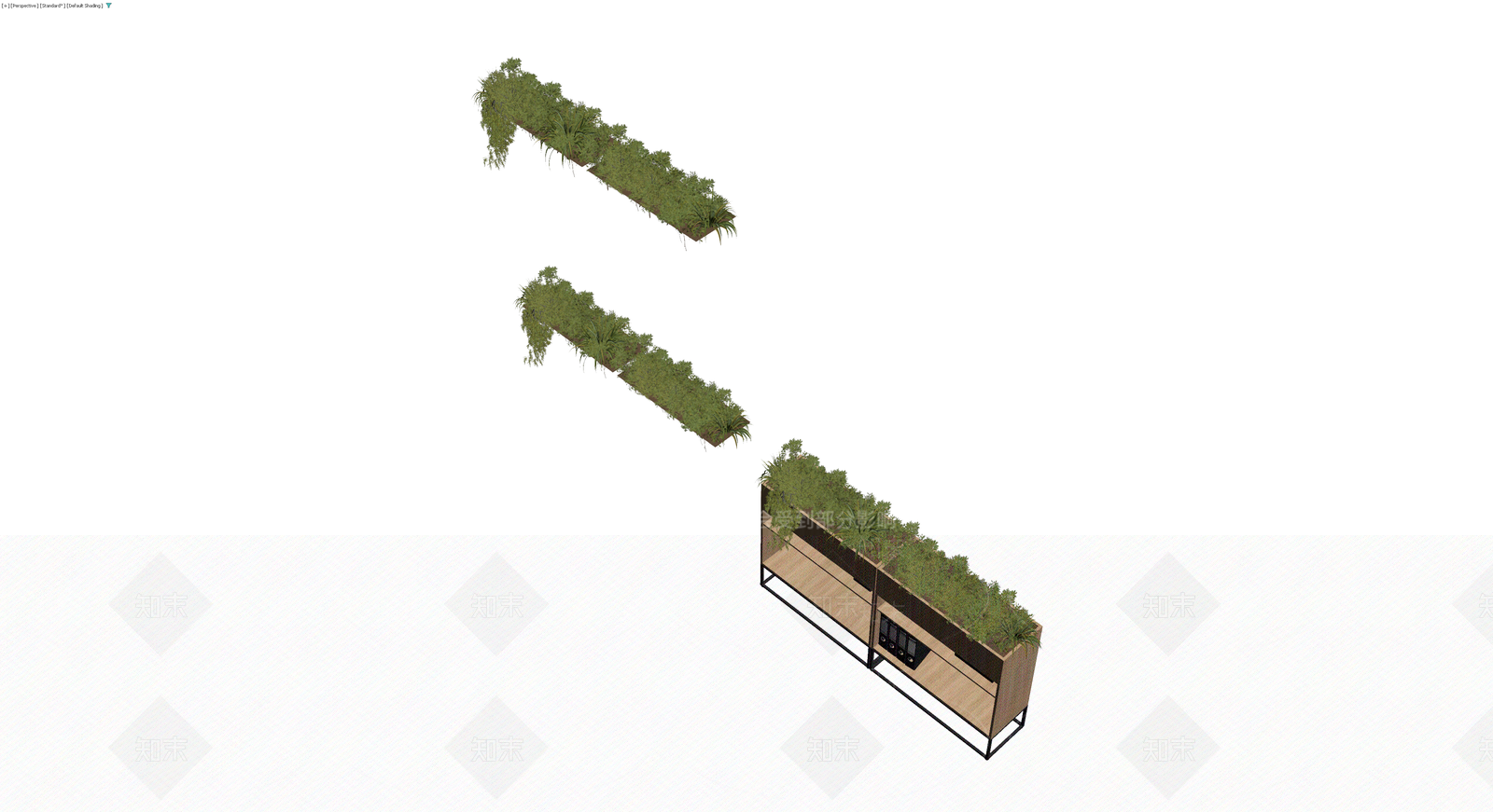 木质绿植隔断柜3D模型下载【ID:1229942598】