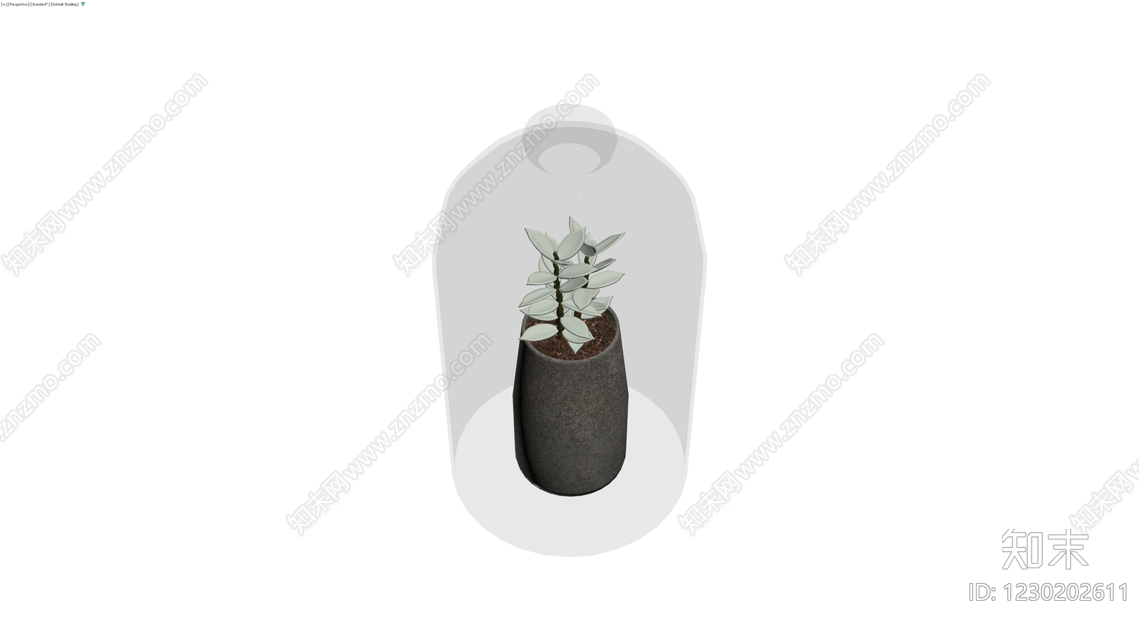 盆栽植物带玻璃罩3D模型下载【ID:1230202611】