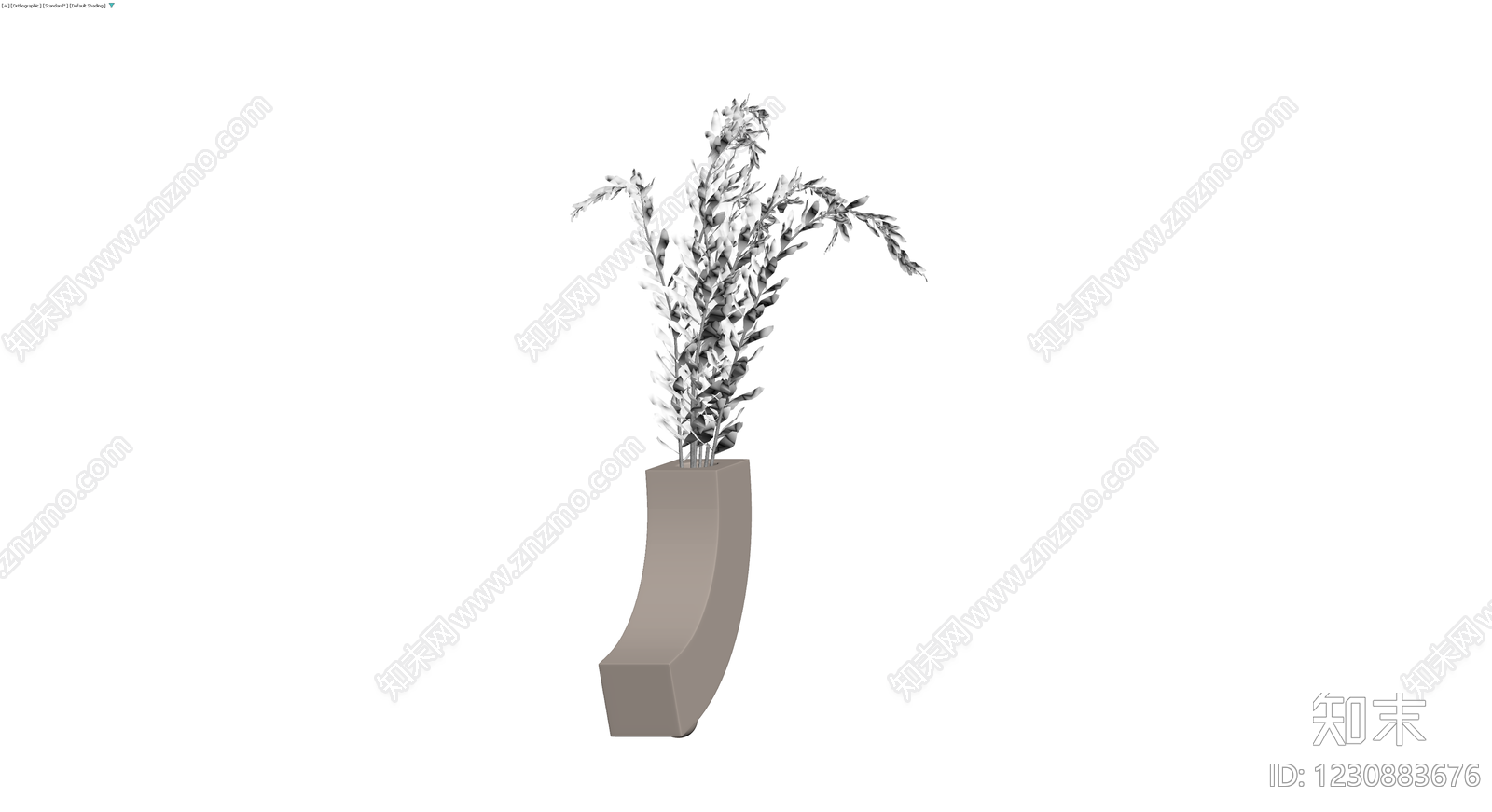 弧形底座带植物花艺3D模型下载【ID:1230883676】
