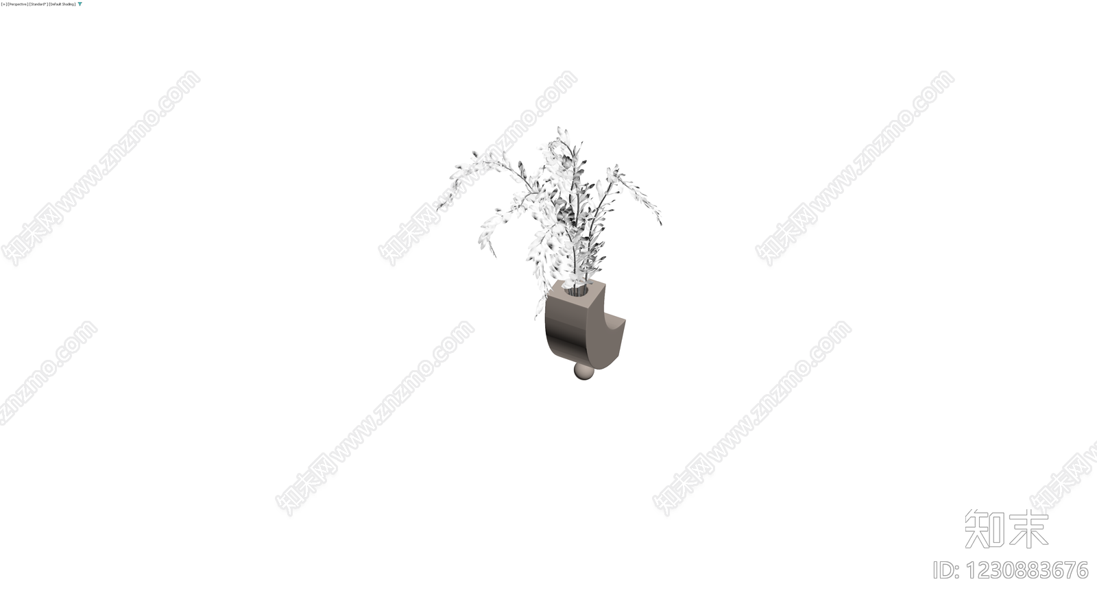 弧形底座带植物花艺3D模型下载【ID:1230883676】